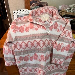 90s Victoria’s Secret Country Edition Pink and White Quarter-Zip Sweater